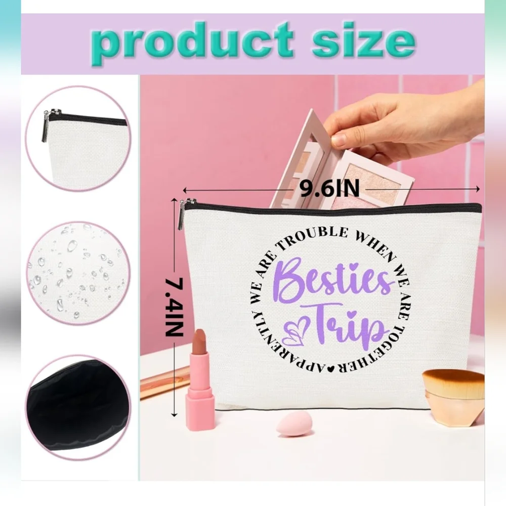 Besties Trip 3 Piece Multi Color Pouch Set‎